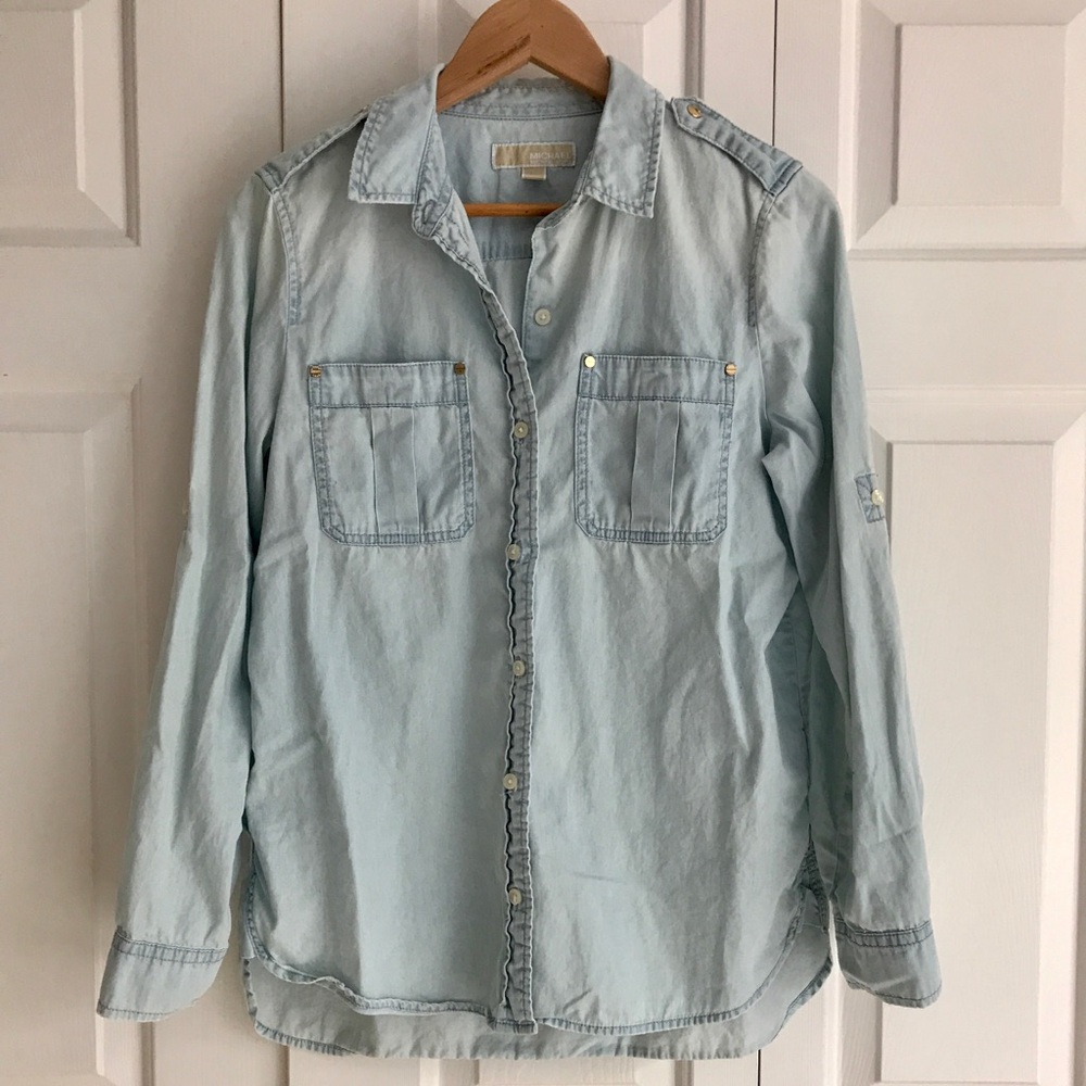 Michael Michael Kors Chambray Button Up - image 1